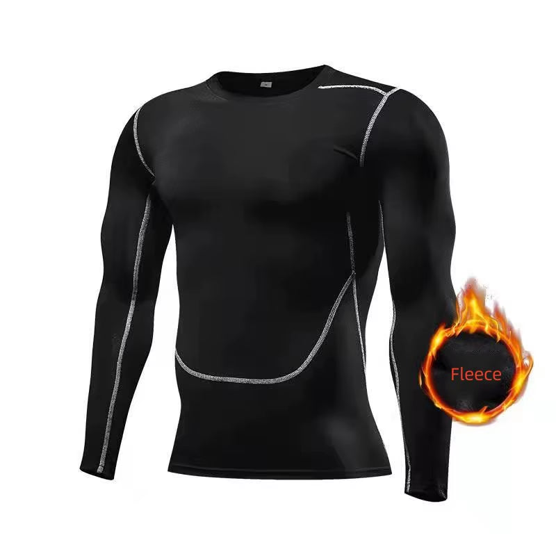 Men Compression Running T Shirt Fitness Tight Long Sleeve Sport Tshirt Training Jogging Shirts Gym Sportswear Winter Shirts