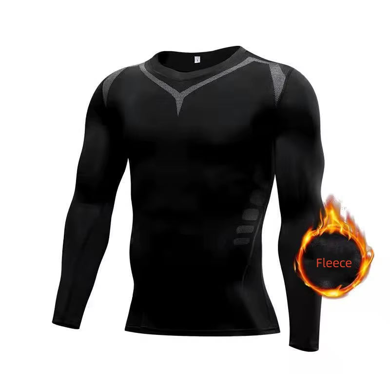 Men Compression Running T Shirt Fitness Tight Long Sleeve Sport Tshirt Training Jogging Shirts Gym Sportswear Winter Shirts