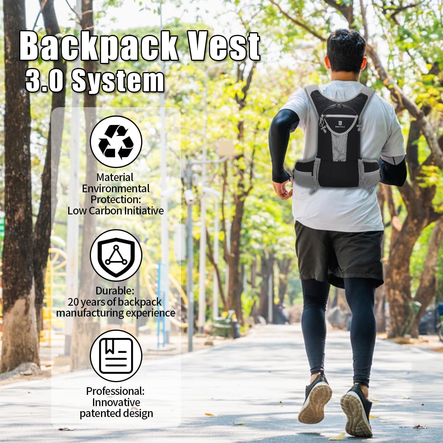 Large Hydration Backpack with Hydration Bladder(Or Soft Flask Optional),Big Water Backpack Daypack for Men Women,Cycling Hydration Vest for Hiking, Running, Cycling, Biking