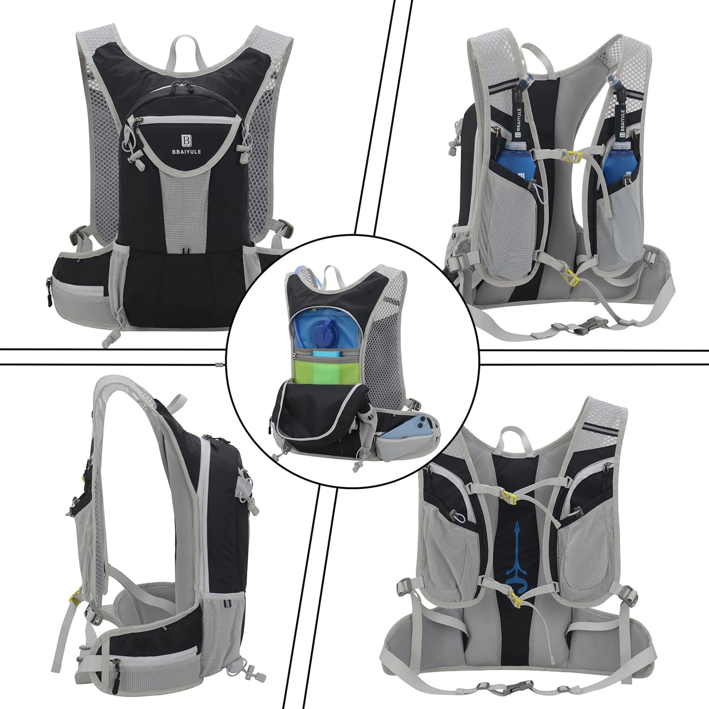 Large Hydration Backpack with Hydration Bladder(Or Soft Flask Optional),Big Water Backpack Daypack for Men Women,Cycling Hydration Vest for Hiking, Running, Cycling, Biking