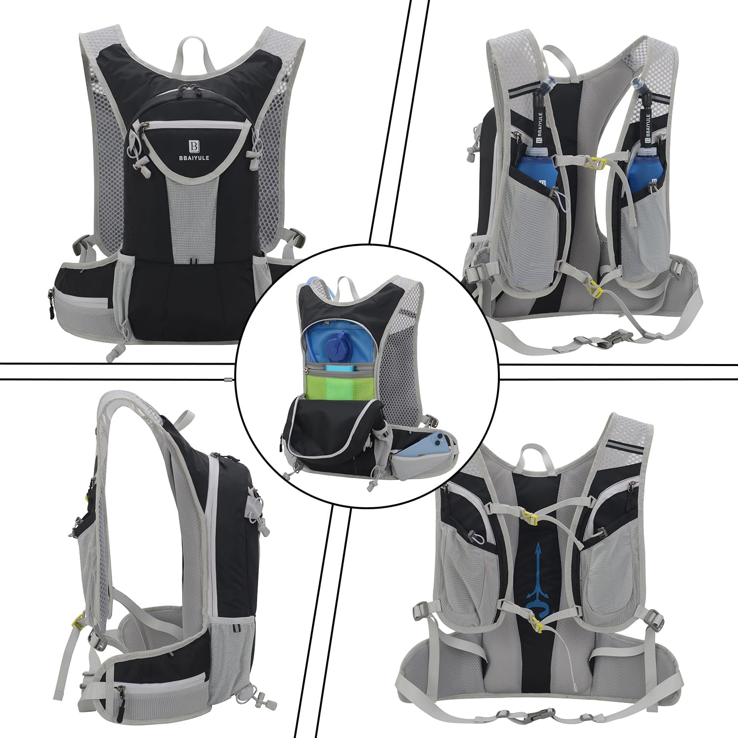 Large Hydration Backpack with Hydration Bladder(Or Soft Flask Optional),Big Water Backpack Daypack for Men Women,Cycling Hydration Vest for Hiking, Running, Cycling, Biking