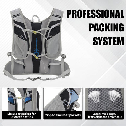 Large Hydration Backpack with Hydration Bladder(Or Soft Flask Optional),Big Water Backpack Daypack for Men Women,Cycling Hydration Vest for Hiking, Running, Cycling, Biking